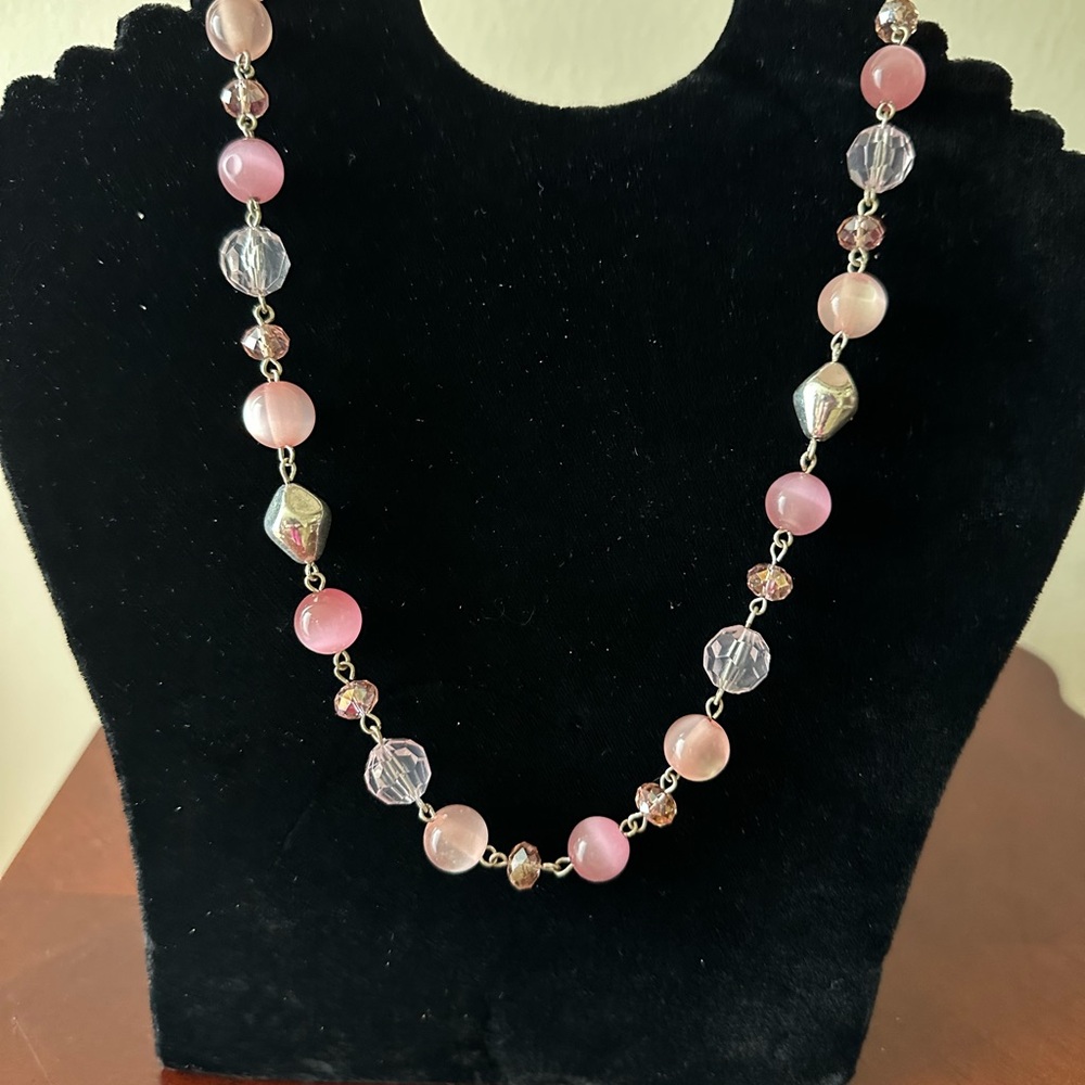 Elegant Pink Beaded Necklace